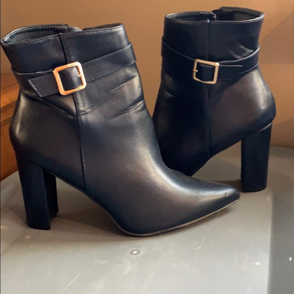 Allegra K - DARK Navy High heel ankle boot